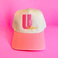 White and Pink UnPolished Cap